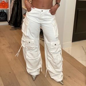 THE ATTICO Fern cargo pocket jeans - white